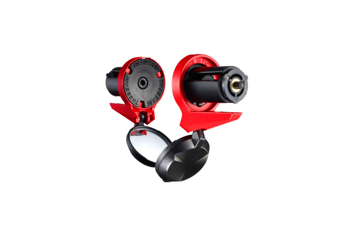 The Beam Corky 360-Degree Adjustable Angle Bar End Rearview Mirror for Cycles