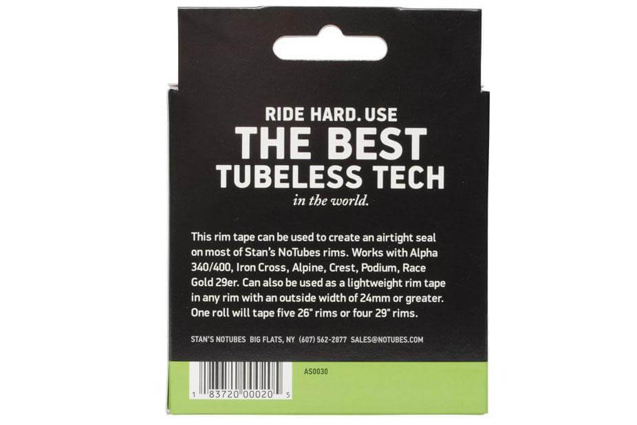 Stan's Tubeless Rim Tape for Airtight Bike Rims