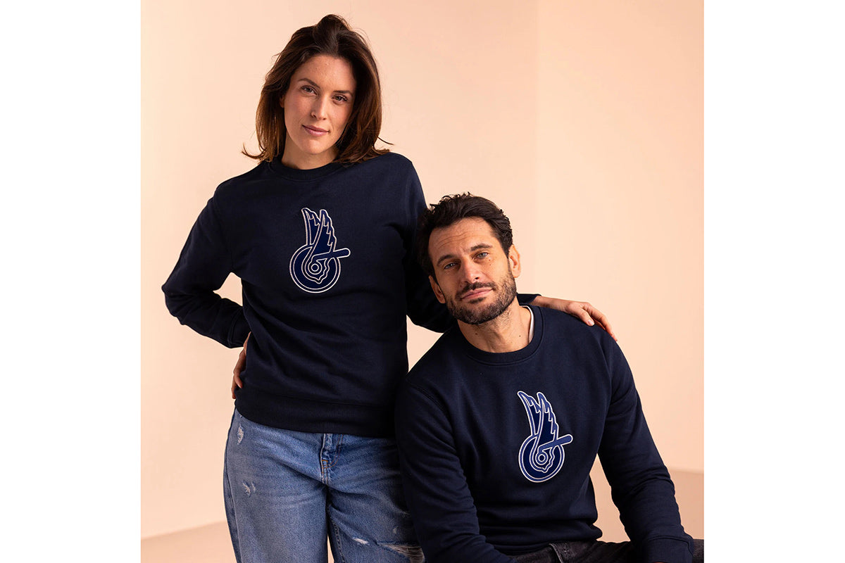 Campagnolo Unisex Sweatshirt with Embroidered Winged Logo